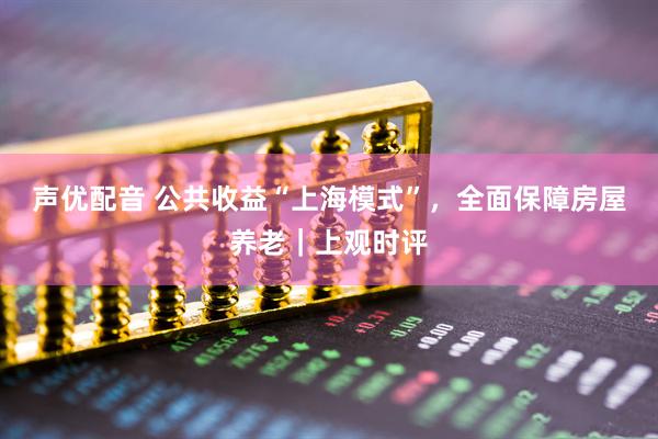 声优配音 公共收益“上海模式”，全面保障房屋养老｜上观时评