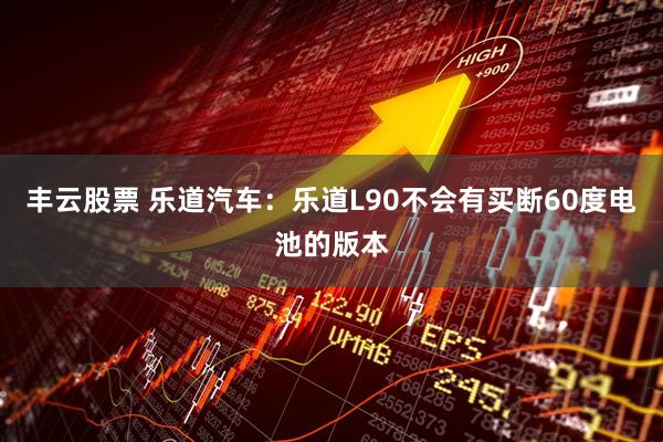 丰云股票 乐道汽车：乐道L90不会有买断60度电池的版本