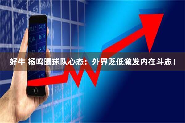 好牛 杨鸣曝球队心态：外界贬低激发内在斗志！