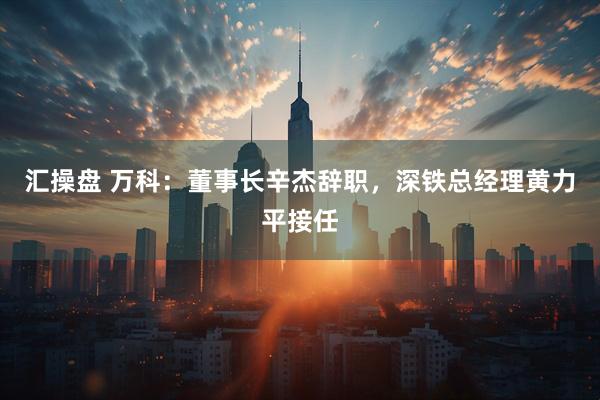 汇操盘 万科：董事长辛杰辞职，深铁总经理黄力平接任